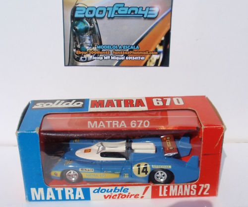 MATRA 670 #14 LE MANS 1972 AVEC BOITE BOX 1/43 SOLIDO  
