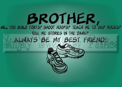BROTHER BEST FRIEND Vinyl Lettering Wall Decor Decal  