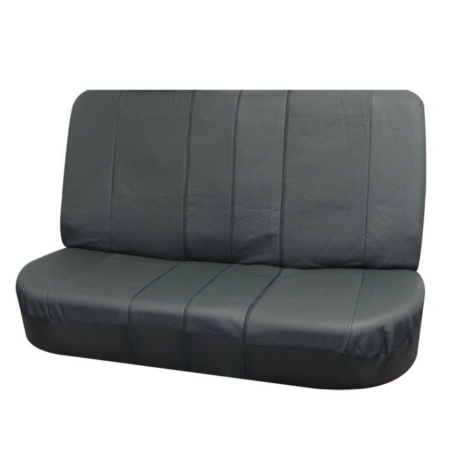 Deluxe Leather Split Bench Seat Cover Gray  