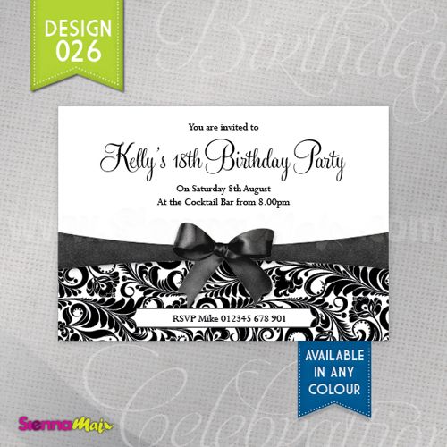 Personalised Birthday Party Invitations 18th 21st 30th  