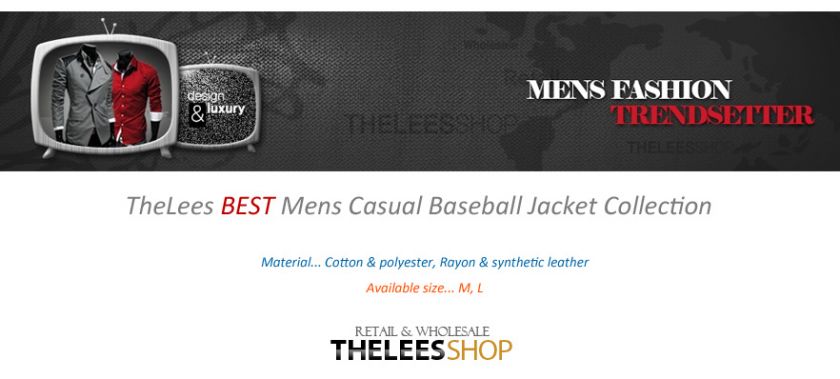 JK90) THELEES Mens Embroidered & Applique Varsity Baseball Jacket 