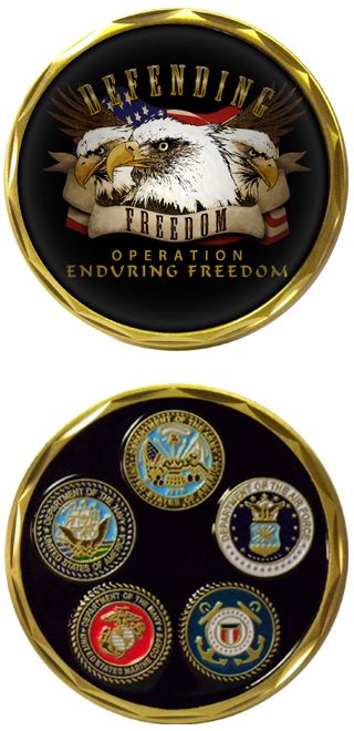 NAVY ENDURING FREEDOM EAGLE OEF MILITARY CHALLENGE COIN  