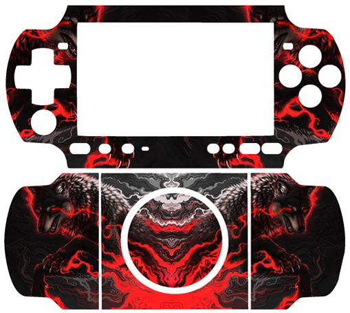 Flaming wolf COOL Arts SKIN STICKER for PSP 3000 SLIM  