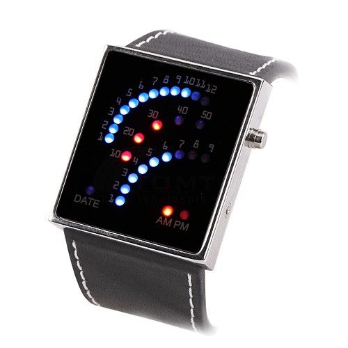 29 LED Blue&Red Light Digital Date Lady Men Wrist Watch  