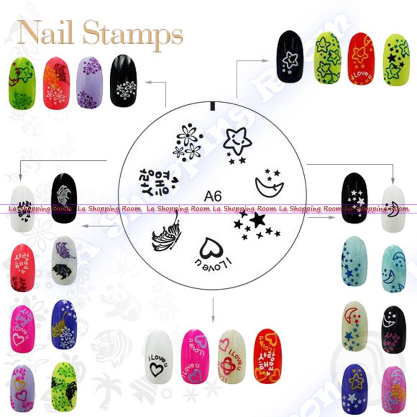 Nail Art Stamp ENAS Design image stamping DIY stencil printing salon 