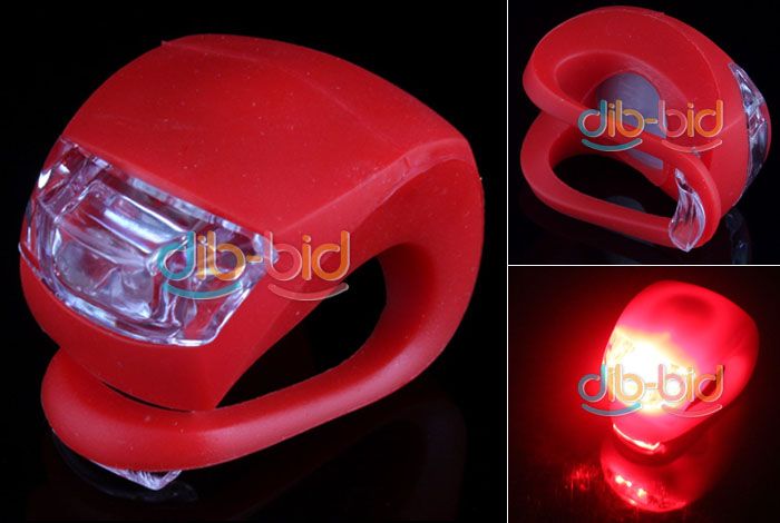 Silicone Bike Bicycle Rear Wheel LED Flash Light Red  