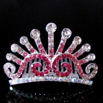    rhinestone crystal crown hair comb tiara bridal wedding
