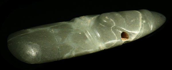 PRE COLUMBIAN TRANSLUCENT JADE AXE GOD   STUNNING  