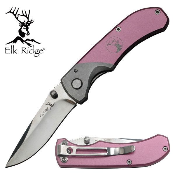 Elk Ridge Pink Folder Pocket Knife #147  