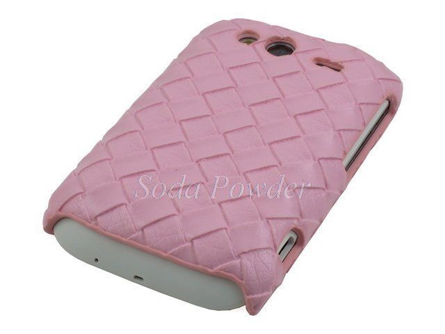Hard Back Cover Case for HTC Wildfire S (Pink Woven)  
