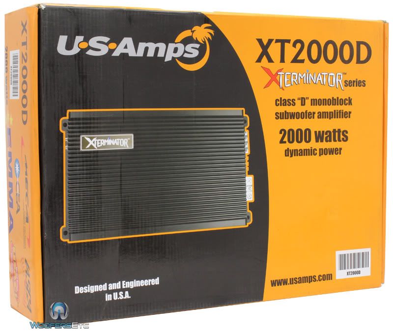 XT 2000D US AMPS 1 CHANNEL MONO 2000 W RE POWER BASS SUB SUBWOOFER 