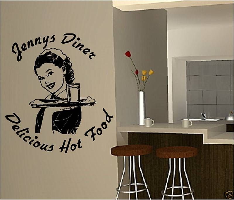 PERSONALISED DINER WALL QUOTE vinyl art sticker kitchen  